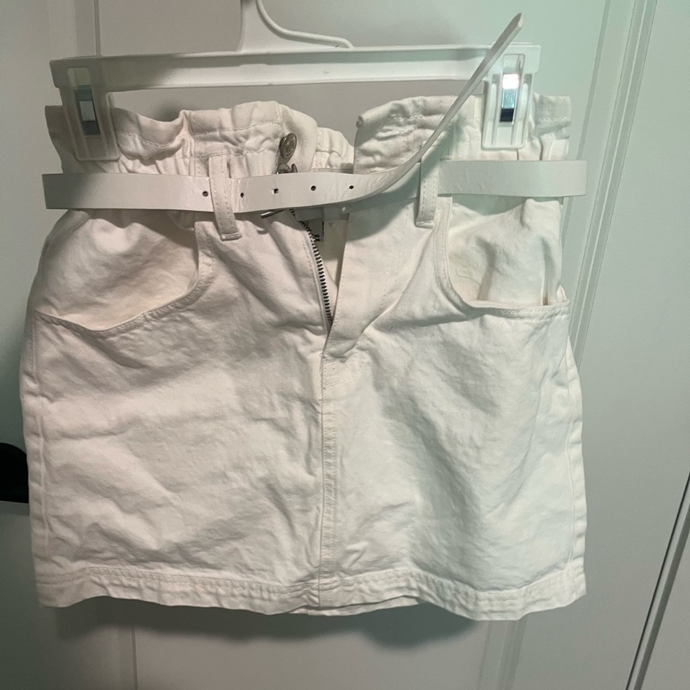 White jean skirt